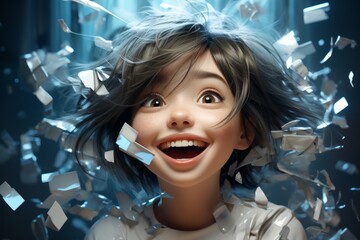 笑顔の少女,Generative AI AI画像