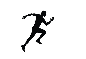 Fototapeta na wymiar Male runner. Vector isolated male runner silhouette. white background