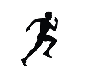 Fototapeta na wymiar Male runner. Vector isolated male runner silhouette.