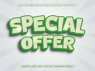 Vector special offers 3d editable text style effect