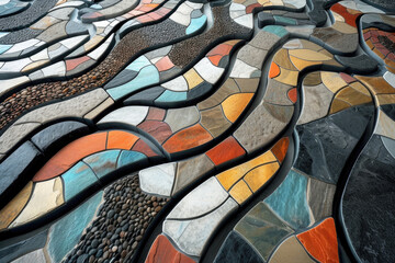 An innovative mosaic made from sustainable materials, redefining modern construction