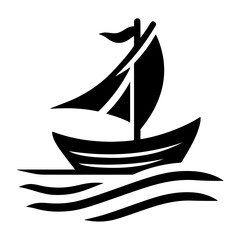boat vector logo concept icon, clipart, symbol, black color silhouette