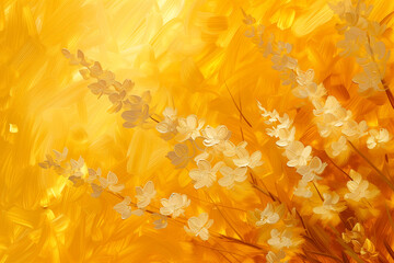 Naklejka na ściany i meble Beautiful floral oil painting style illustration background