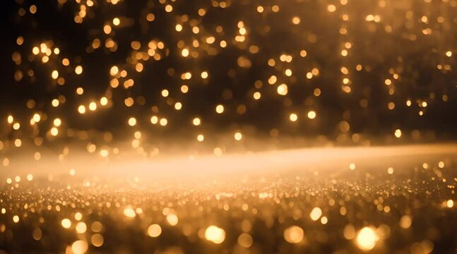 The background of shining gold particles. Sparkle flickering