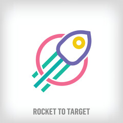 Creative target rocket sign logo. Unique creative colors. Success and company logo template. vector.