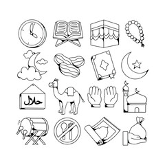 Set of Doodle Ramadan Illustration