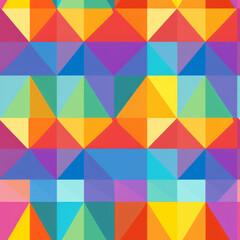 Seamless repeating pattern of geometric bright rainbow pattern pride colors background wallpaper