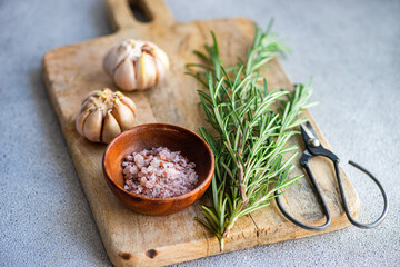 Cooking concept with spices on the board