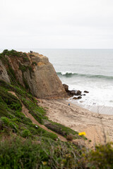 Cliffside beach with ocean view
