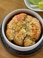 Cream Cheese Garlic Bread On Plate