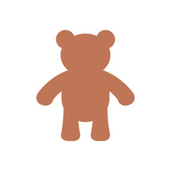 Silhouette of a teddy bear toy. Vector drawing.