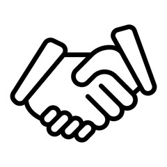 Fototapeta premium Handshake Vector Line Icon