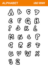 handgezeichnetes Alphabet