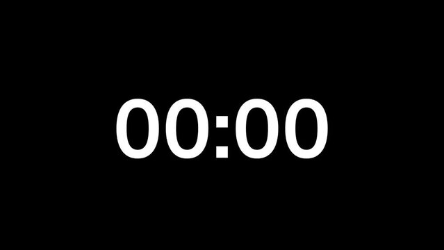 5 second countdown timer animation on black background