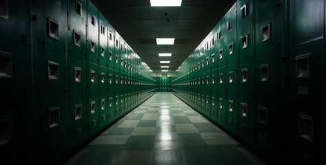 Obraz premium room with servers, rack in a row, room with servers and code, server rack in a center