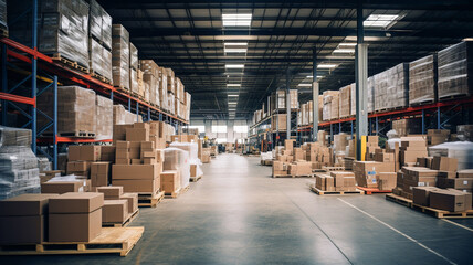 Warehouse or industrial building interior. Distribution center, retail warehouse.

