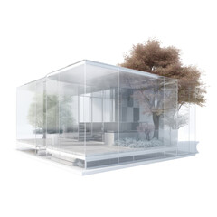Glass House PNG Cutout, Generative AI