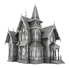 Obraz premium Gothic House PNG Cutout, Generative AI