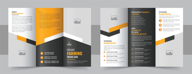 Corporate business Lawn Care Trifold Brochure Template layout vector, Gardening or Landscaper Tri Fold Brochure Design