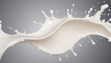Realistic milk splashes or wave with drops and splatters delicious 32
