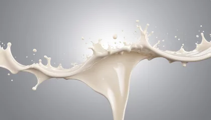 Fototapeten Realistic milk splashes or wave with drops and splatters delicious 35 © GUS