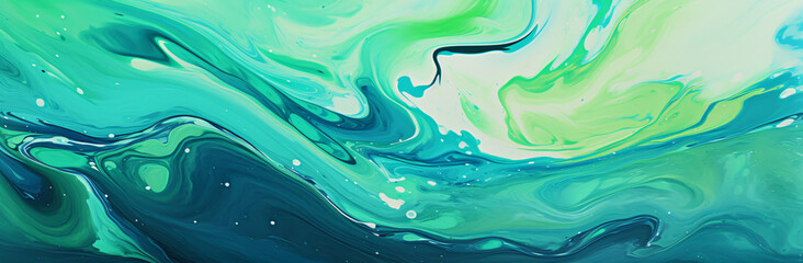 green and blue swirls in a liquid, in the style of textured paint layers, lush landscape backgrounds