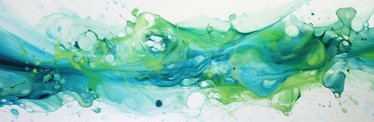 Fototapeta na wymiar green and blue swirls in a liquid, in the style of textured paint layers, lush landscape backgrounds