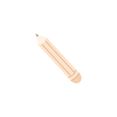 Wooden pencil for drawing, creating drafts. Crayon for painting. School tool, stationery for writing, learning. Education concept. Monochrome flat isolated vector illustration on white background