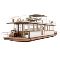 Houseboat  PNG Cutout, Generative AI