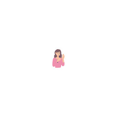 set of poses of people in pink clothes adult