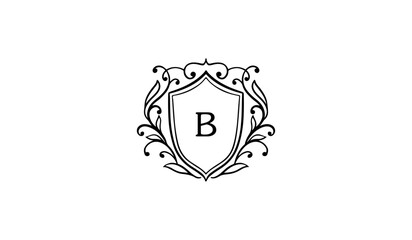 Luxury Alphabetical shield with wings Logo