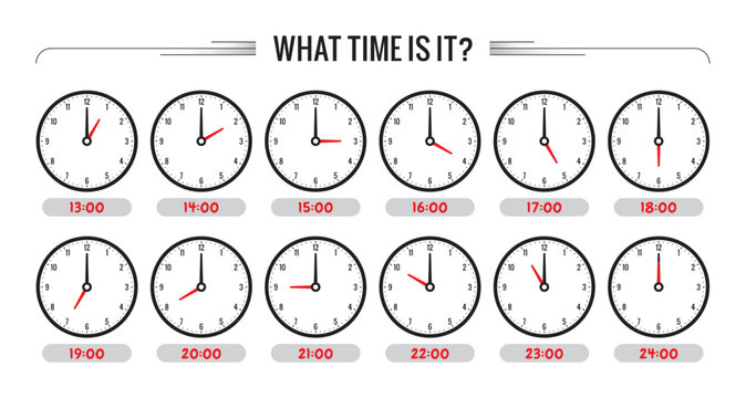 what time is it. clock symbols