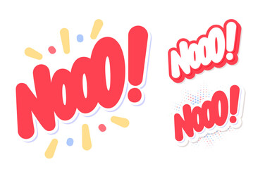 Nooo word. Vector handwritten letterings.