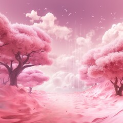 pink fantasy landscape