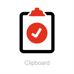 clipboard and document icon concept