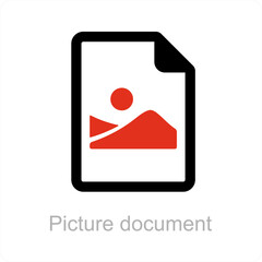 picture document and data icon concept