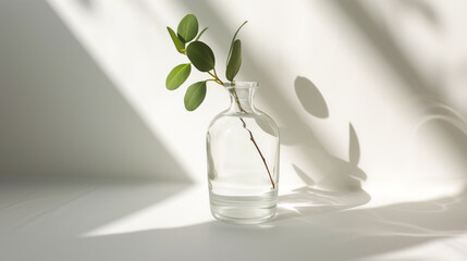Aesthetic studio shot capturing the essence of eco-friendly packaging for a glass product