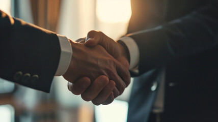 Businessman Handshake on white background - Powered by Adobe