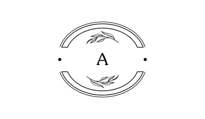 Luxury Circular Floral Leaves Alphabetical Logo