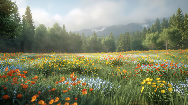 A flower field nature background