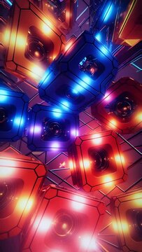 abstract background with glowing lights 3d, vertical video