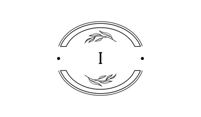 Luxury Circular Floral Leaves Alphabetical Logo