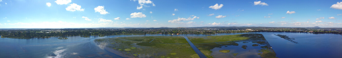 Panoramic Aerial view of Lake Wendouree Located in central Ballarat is Victoria's third largest...