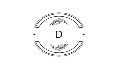 Luxury Circular Floral Leaves Alphabetical Logo