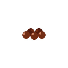 Chocolate balls candies heap, sweet food dessert, vector sugar snack icon, choco balls for snacking or decoration bakery