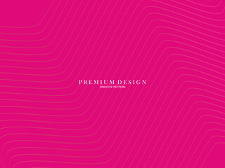 Vector illustration of bright color abstract pattern background with line gradient texture for minimal dynamic cover design. Pink plaque poster template. Luxurious background with line patterns with a