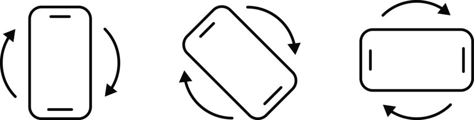 Rotate smartphone icons collection. Device rotation symbol, icon. Rotate Mobile phone. Turn your device. Vector illustration