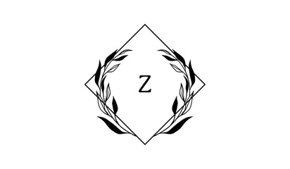 Luxury Rectangular Leaves Alphabetical Logo