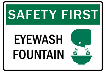 Eye wash station sign