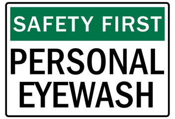 Eye wash station sign